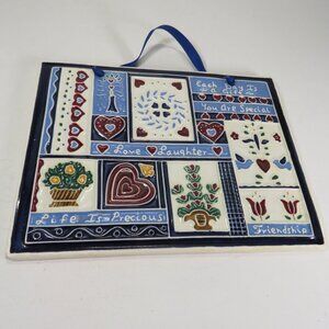 J. DUBAN DESIGNS numbered Decorative Wall Tile Ceramic 8x6inch Friendship Hearts